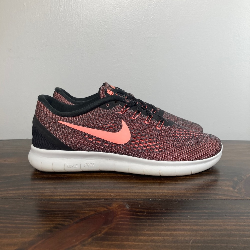 Nike Free RN 831509-008 Black Lava GlowAthletic Running Sneakers Womens 8.5